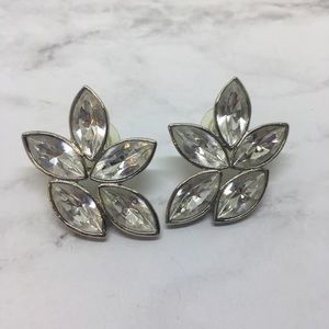 Rhinestone stud earrings large glam post back